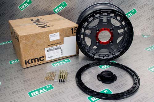 KMC Wheels KS240 Recon Gunmetal with Black Beadlock Wheel 15x7 4x137 +38 UTV SxS Side By Side