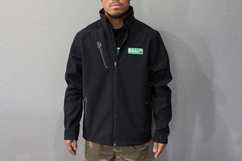 Real Street Outer Wear / Cold Weather Gear "Soft Shell" Jacket - Green/White Logo